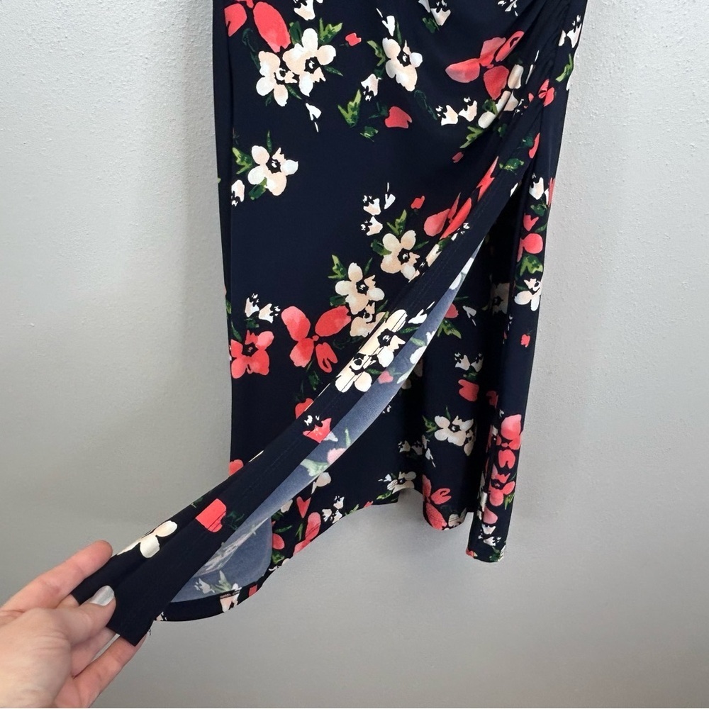 Lauren Ralph Lauren Floral Midi Dress Size 6 Wedding Guest Party Event V-neck - Picture 7 of 11